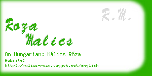 roza malics business card